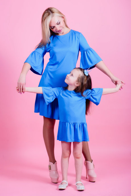 Детское платье "Лето" ДП 541 Family look (голубой) 